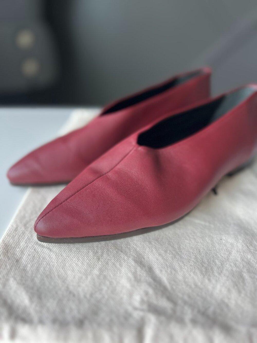 Poppy Barley Atelier Flats in Burgundy